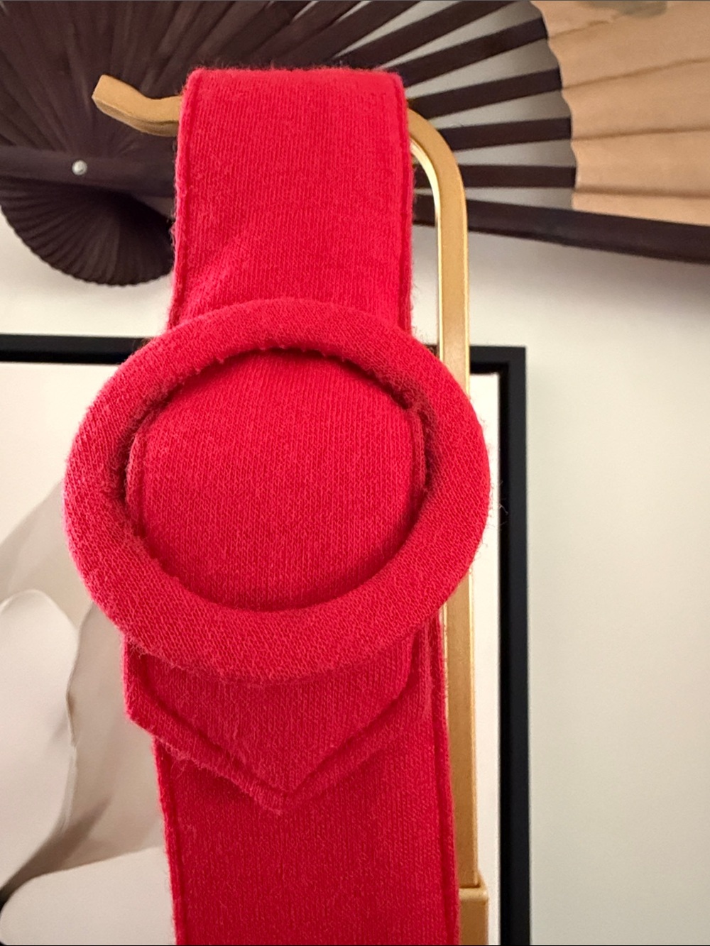 Vintage 60’s  West German Vibrant Red Fabric Belt - Picture 4 of 7